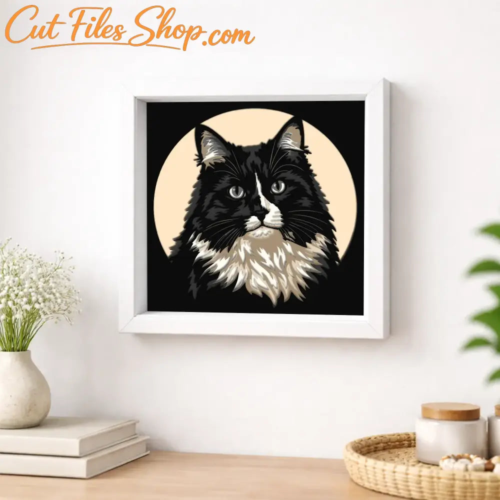 Personalized pet shadow box design created from customer photo.
