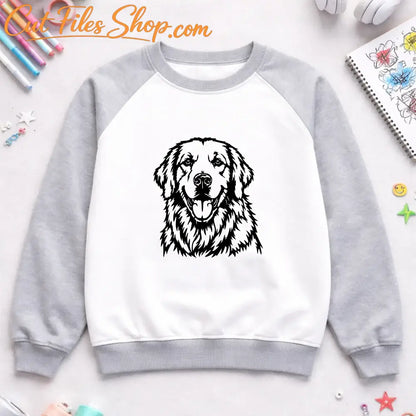 Dog portrait DXF and SVG files created from customer pet photograph
