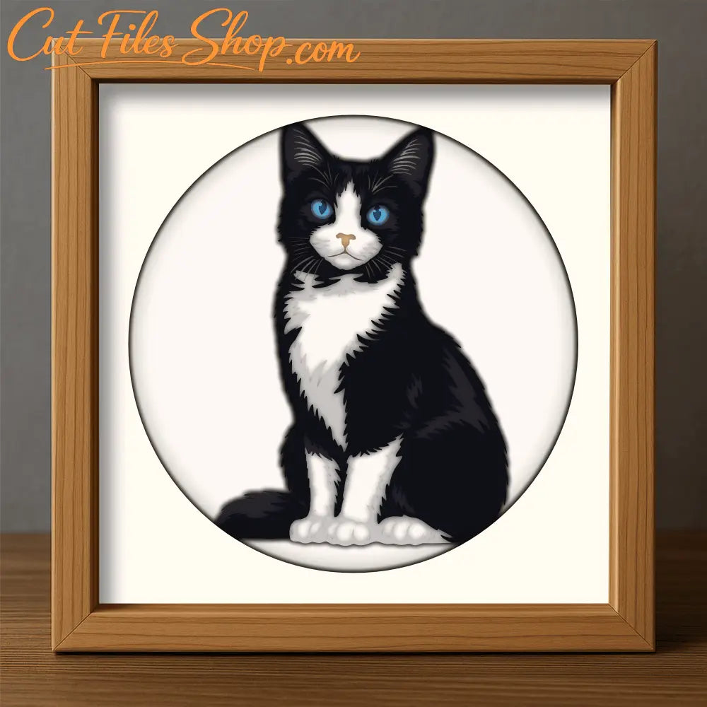 Cat light box SVG DXF EPS PDF files for cardstock crafts