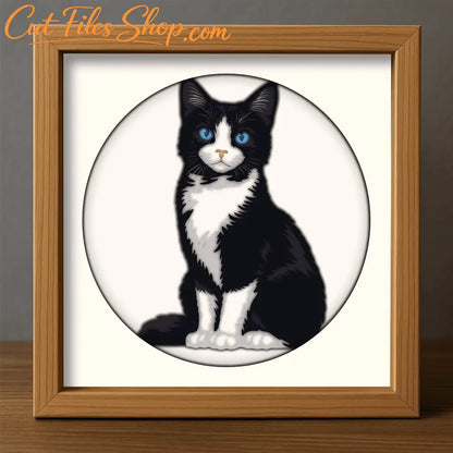 Cat light box SVG DXF EPS PDF files for cardstock crafts