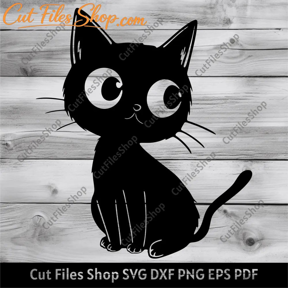 Cute Cat Svg for Cricut, T-shirt Design, Dxf for Silhouette, Cutting files, Paper cut Art, Laser cut dxf, svg for crciut design space, png for canva, eps for adobe illustrator, svg for sublimation, png for dtf, eps for dtf design, cute animals svg