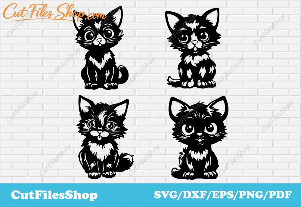 Cute cats svg, fantasy svg, cats svg for cricut joy, cats for silhouette studio, cats for t shirt design, cats for web design, cats cut files, cutting files, cats dxf for laser cut, cats stickers svg, cute cats metal decor dxf