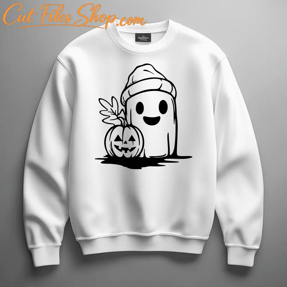 Halloween Ghost Hat Svg, DIY Sublimation Design, Cricut Cut Files, Cute Ghost Artwork, Craft Supply