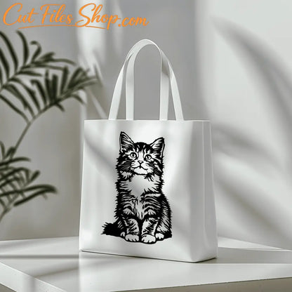 Cute Cat Sublimation Design, SVG for Cricut, DXF for Laser Cutting, Bag svg design