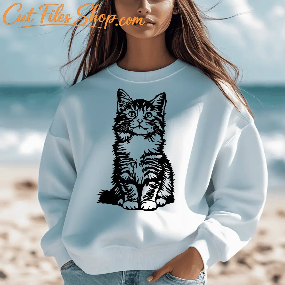Kitten SVG & DXF Files for Cricut, Silhouette, and Sweatshirt design - Cut files shop