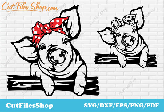 Cute pigs svg cut files for cricut, vector for shirts, dxf for laser engraving, digital prints, cut files, farm animals svg dxf, cutting metal dxf, free download dxf svg, farm animals scene dxf, pig dxf svg png, svg cricut, vector images stock