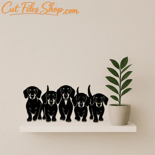 Dachshund silhouette DXF file for CNC