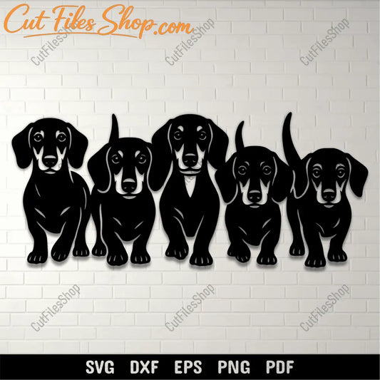 Dachshund dog pack SVG file for Cricut