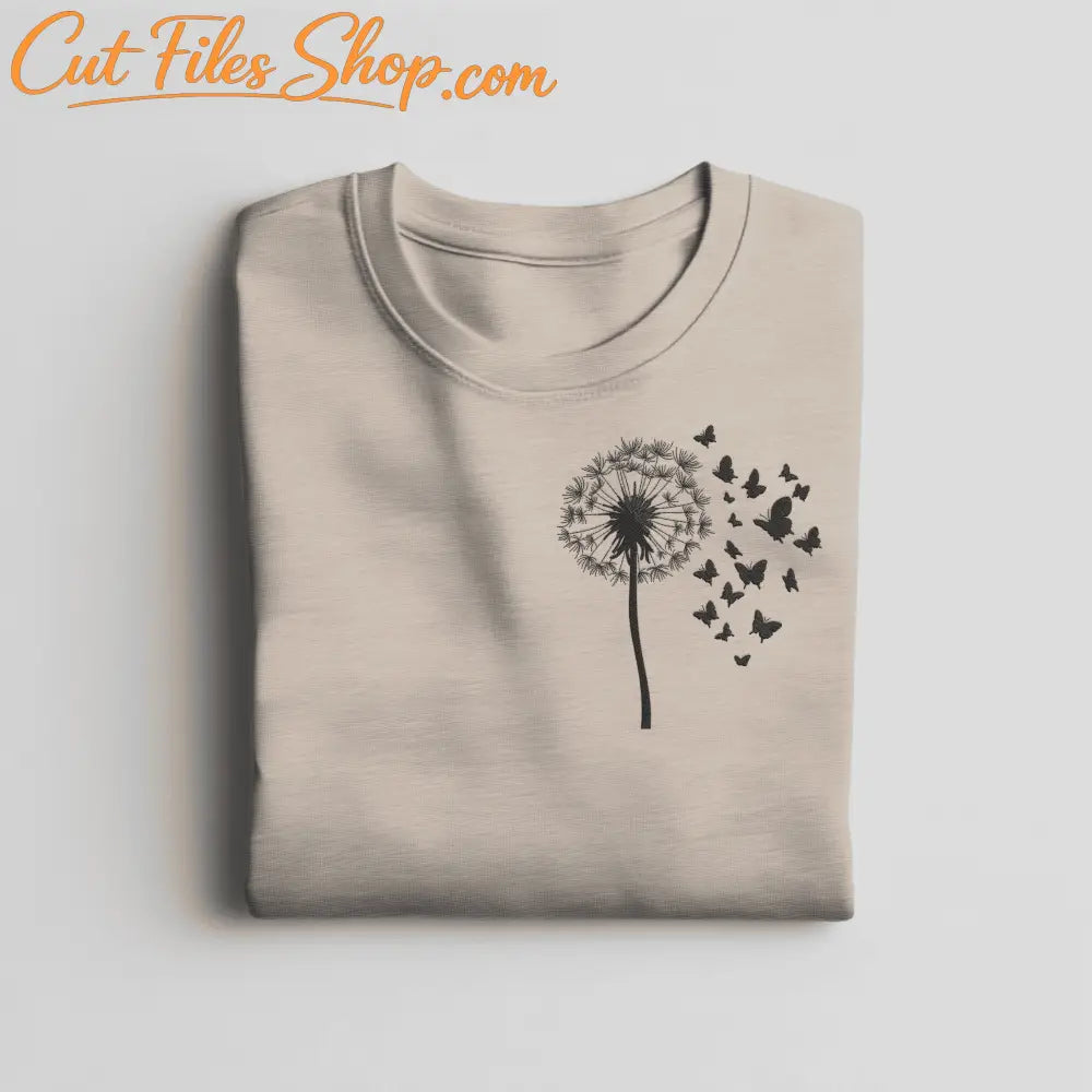 Decorative floral embroidery art with butterfly movement