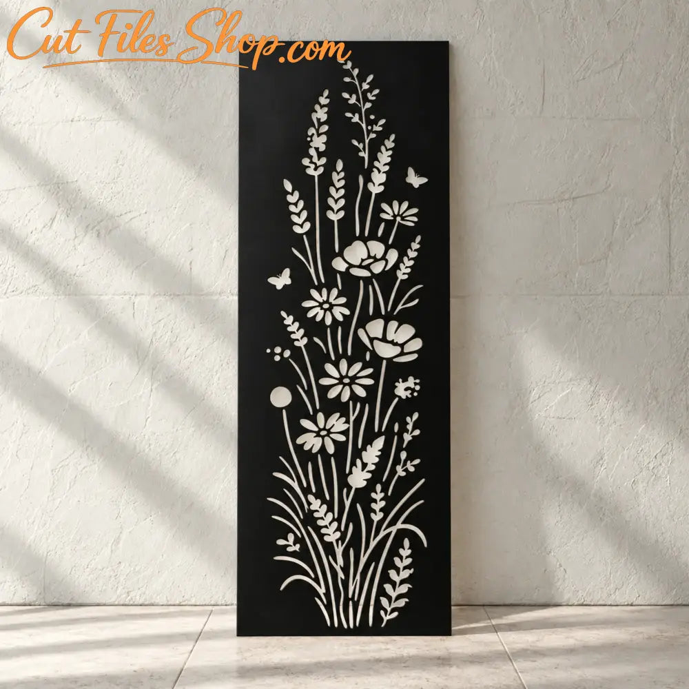 wildflowers stencil dxf for laser cut