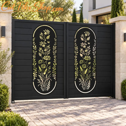 Wildflower metal panel SVG file for gates, walls and garden privacy screens.