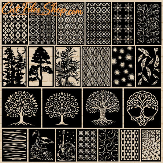 Decorative panel designs SVG DXF for xTool, Silhouette and CNC projects