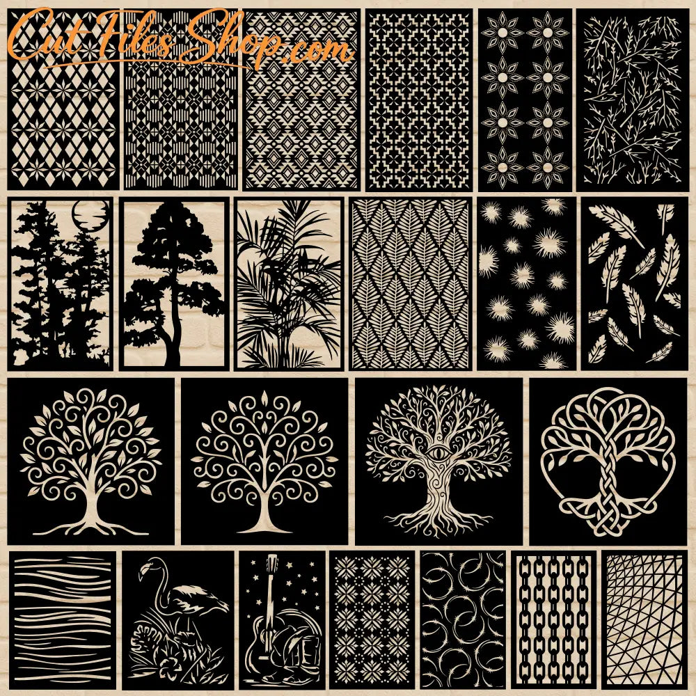 Decorative panel designs SVG DXF for xTool, Silhouette and CNC projects