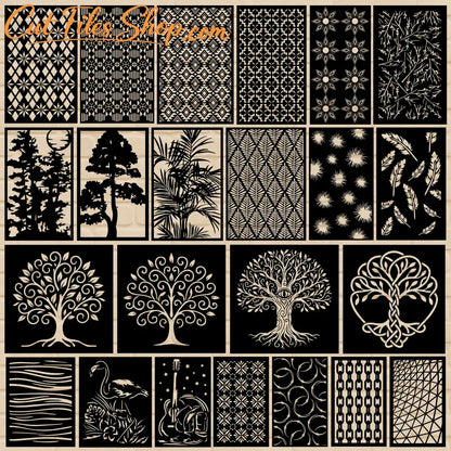 Decorative panel designs SVG DXF for xTool, Silhouette and CNC projects