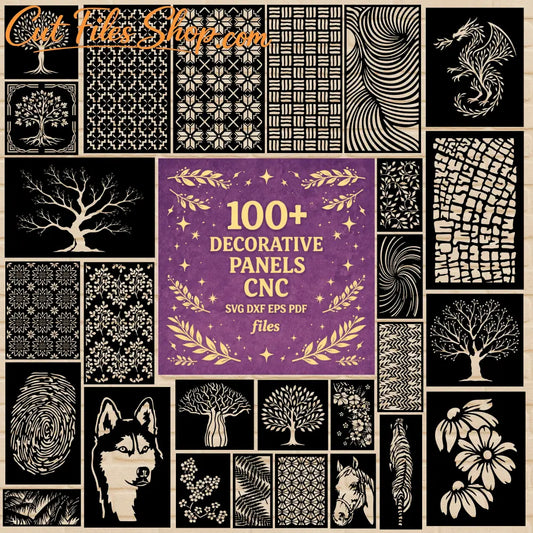 Decorative Panels CNC SVG DXF EPS PDF bundle for laser cutting, CNC and plasma