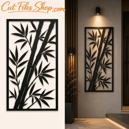 Modern bamboo wall art panel for metal and wood cutting