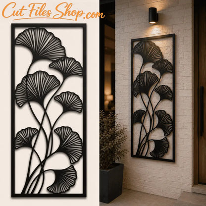 Laser cut decorative wall panel designs with botanical patterns