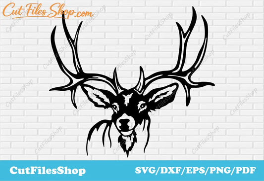 Deer dxf for Plasma Cutting, DXF for CNC, Deer For Cricut, Animals Decor making dxf, Craft Cnc files, deer decor dxf, animals cnc decor, metal dxf files, animals art dxf, jpg to dxf, photo to dxf, svg animals for cricut, dxf files from photo