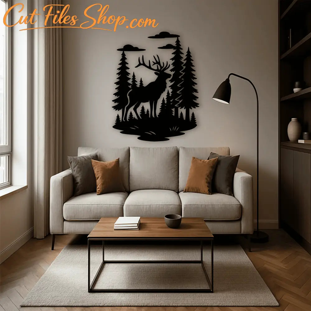 Woodland deer design SVG EPS for Cricut, sublimation and crafts