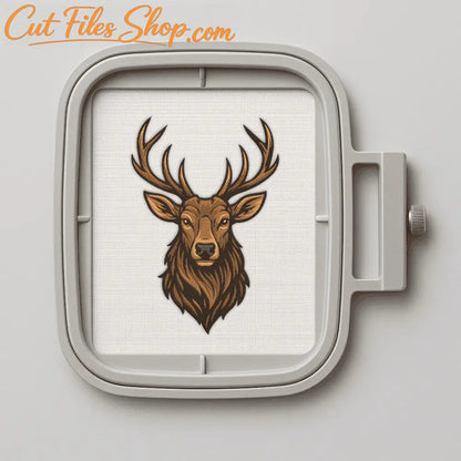 Deer Head Embroidery machine design, Dst Jef Exp Xxx Vp3 Hus files