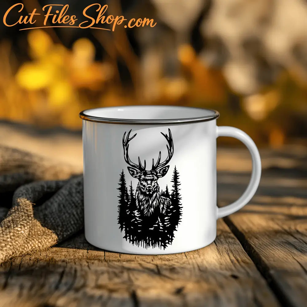 Wildlife Deer Forest Scene SVG, CNC Files for Plasma, Laser Cutting, and Cricut