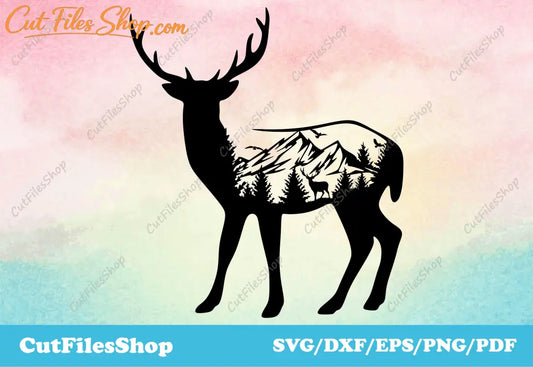 Deer png clipart, crafting svg, vinyl svg designs, download svg for website, DXF cutting files