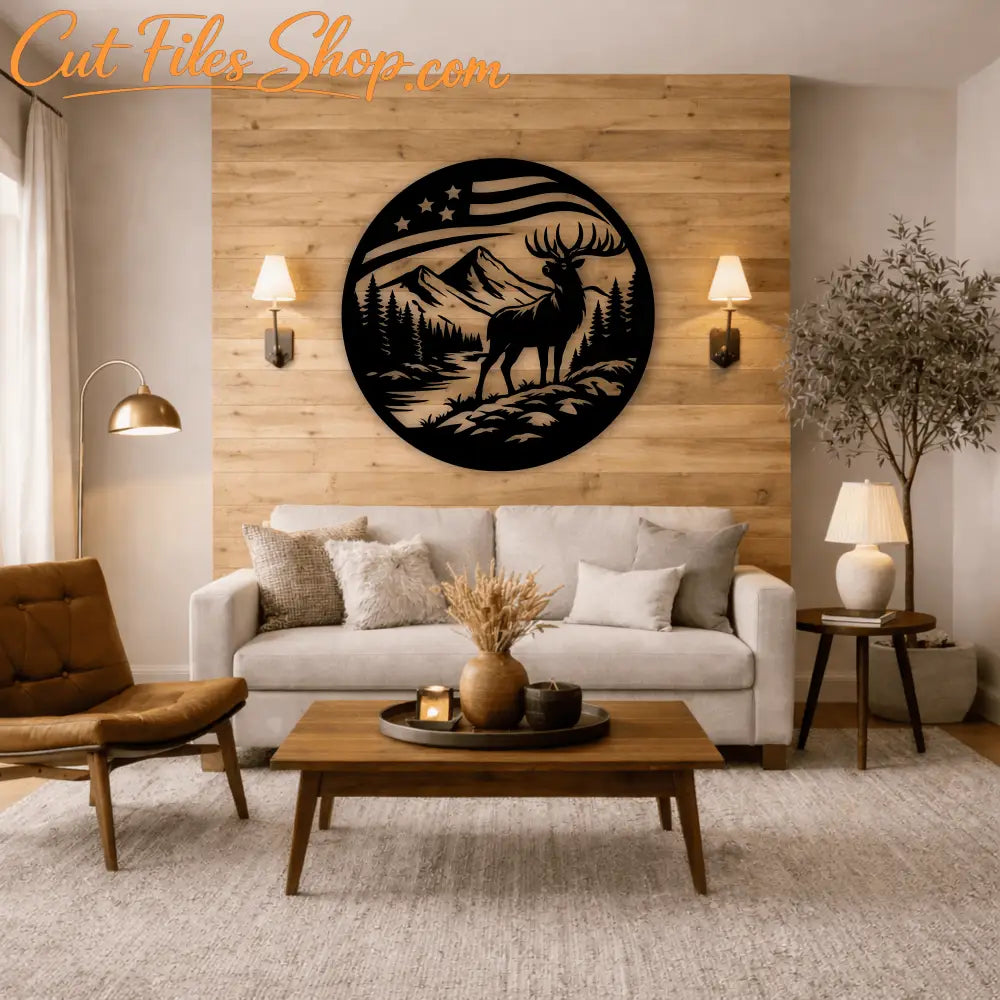 Wildlife deer SVG PNG for CNC metal wall art decor