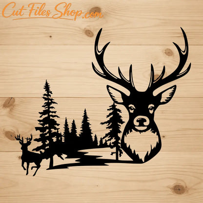 Deer dxf for cnc laser