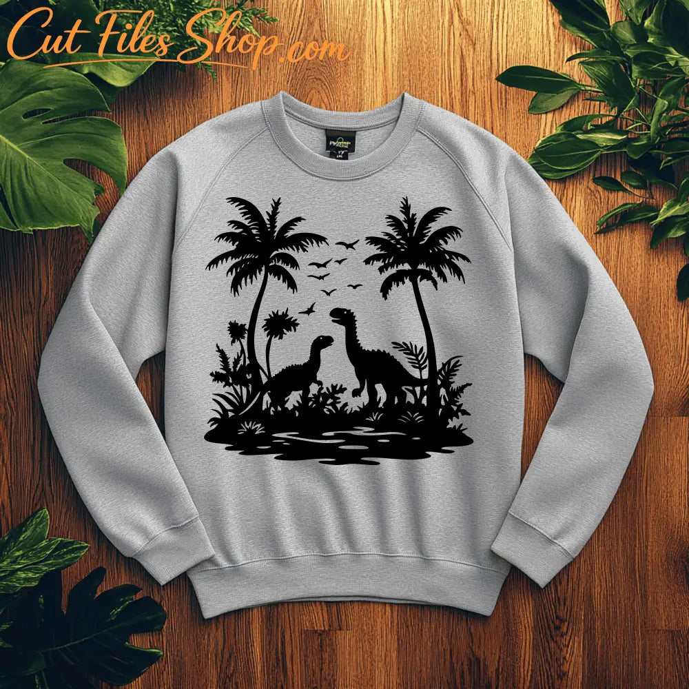 Dinosaur Scene SVG: Perfect for Cricut & Silhouette, Sweatshirt design