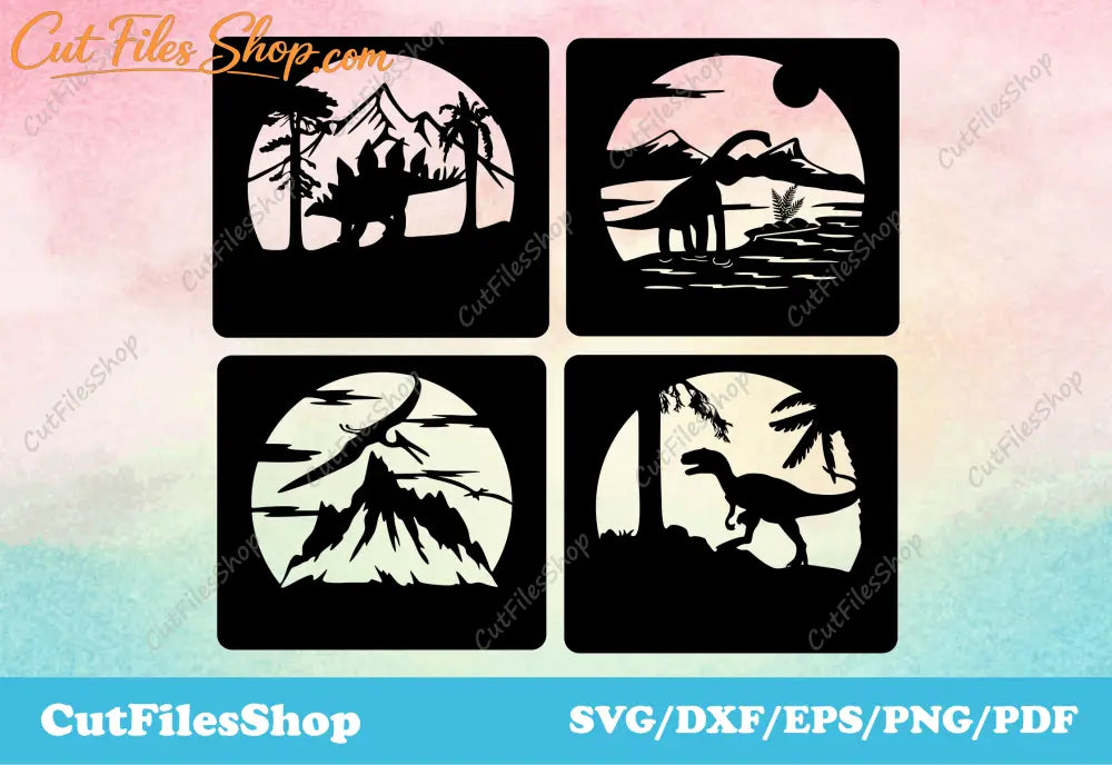 Dinosaurs svg files, dxf for decor, cut metal cnc files, dxf for cnc, dxf cutting files for laser, digital svg files for cricut