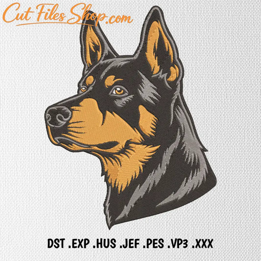 Doberman Embroidery Design – PES DST VP3 JEF EXP HUS Formats - Digital Artwork