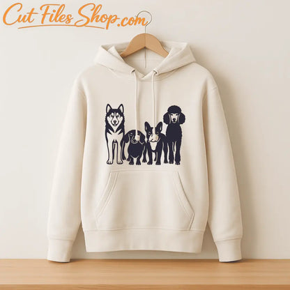 Dog silhouettes PNG printable