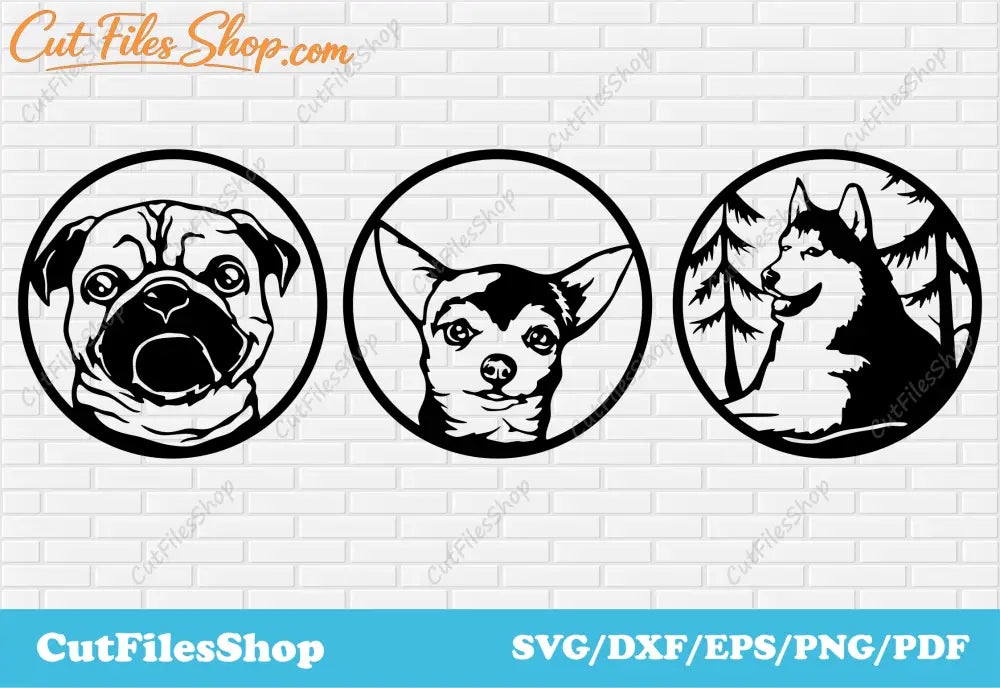 Dogs dxf cut files, svg files for cricut, dxf for cnc cutting, dogs silhouette, pets for cricut, funny dogs svg, dog dxf files, cut files shop, svg files, pets for cricut, dogs for cricut