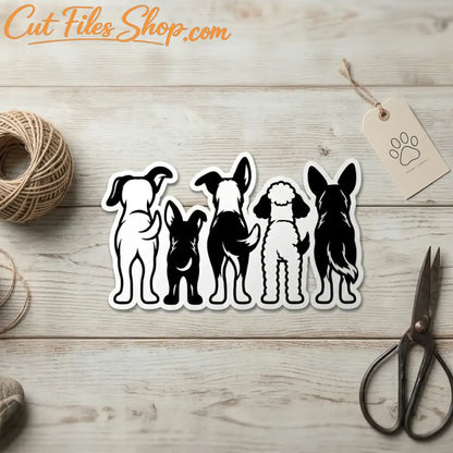 Digital cut files of dog backs ideal for custom t-shirts, decals, and DIY crafts