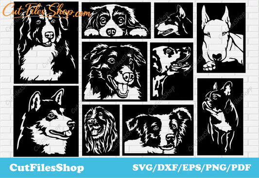 Dogs Panels dxf for Laser, Download dogs svg files, Dxf files ready to cut, Dogs decor dxf, DXF Format Free Download, dog wall panels dxf, Dogs Dxf Files Free, dogs vector art, portrait dogs dxf, pets svg dxf files, dogs tshirt designs