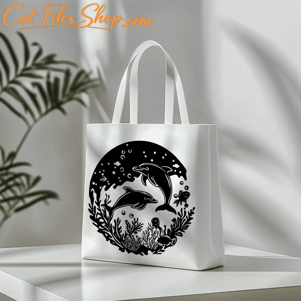 Ocean scene dolphin cut file