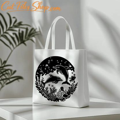 Ocean scene dolphin cut file