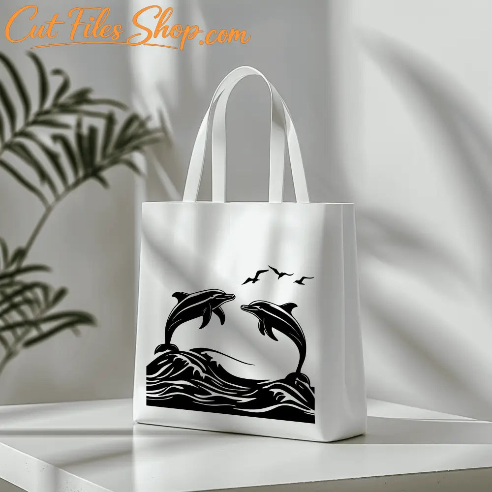 Coastal dolphin metal wall art with waves