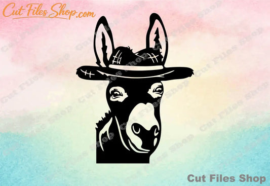 Donkey for cricut, digital files, svg sticker, cut files for cricut, dxf for laser, donkey dxf files, cute animals for cricut, peeking animals dxf, peeking animals svg for cricut, farm life dxf, farm animals dxf, farm dxf