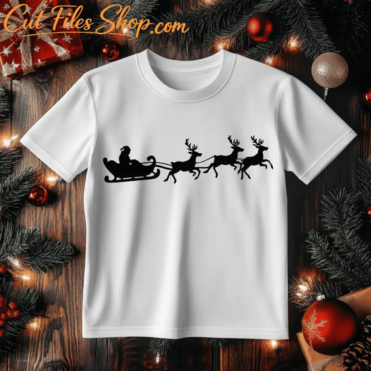 Free Flying Santa SVG for DTF printing, CNC cutting, and Cricut projects. Perfect for Christmas DIY. Christmas T-shirt design