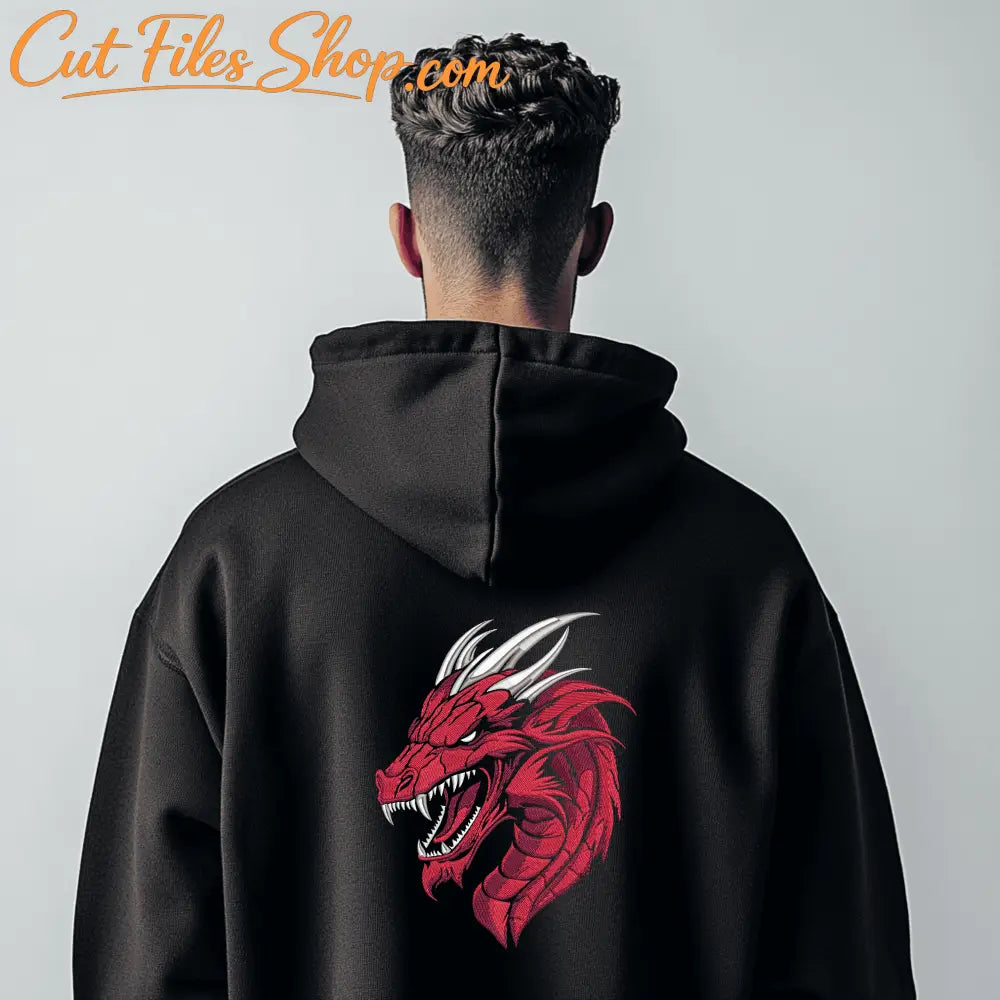 Fantasy dragon embroidery for hoodies and cosplay