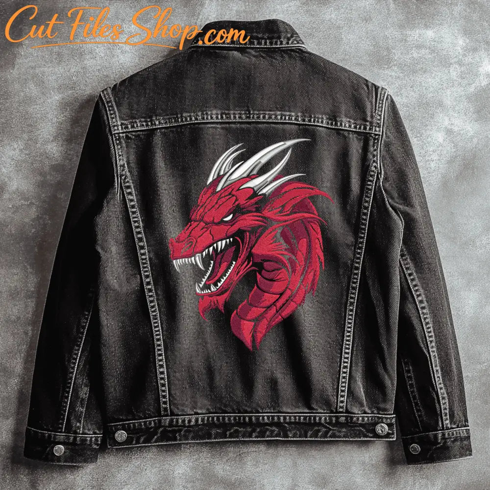 Embroidered dragon artwork for fantasy lovers
