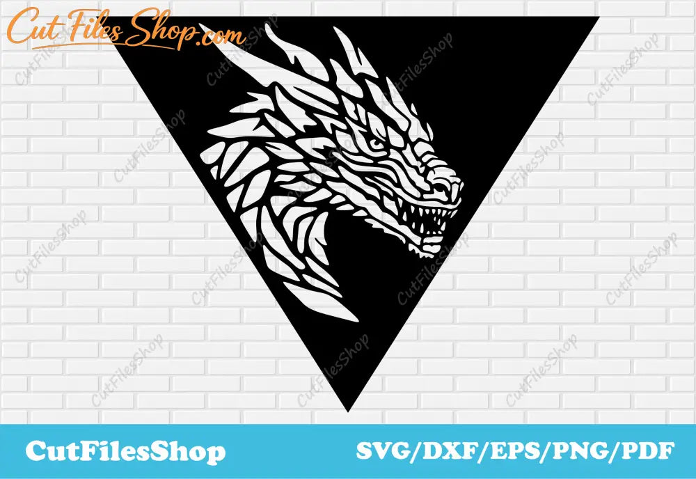 Dragon svg for Sublimation, dragon dxf for laser cut, dxf for plasma cutting, Digital art, Silhouette cut files, geometric decor dxf, triangle dxf decor, dragon vector images, glowforge files, stencils dxf, crafts files, digital print design