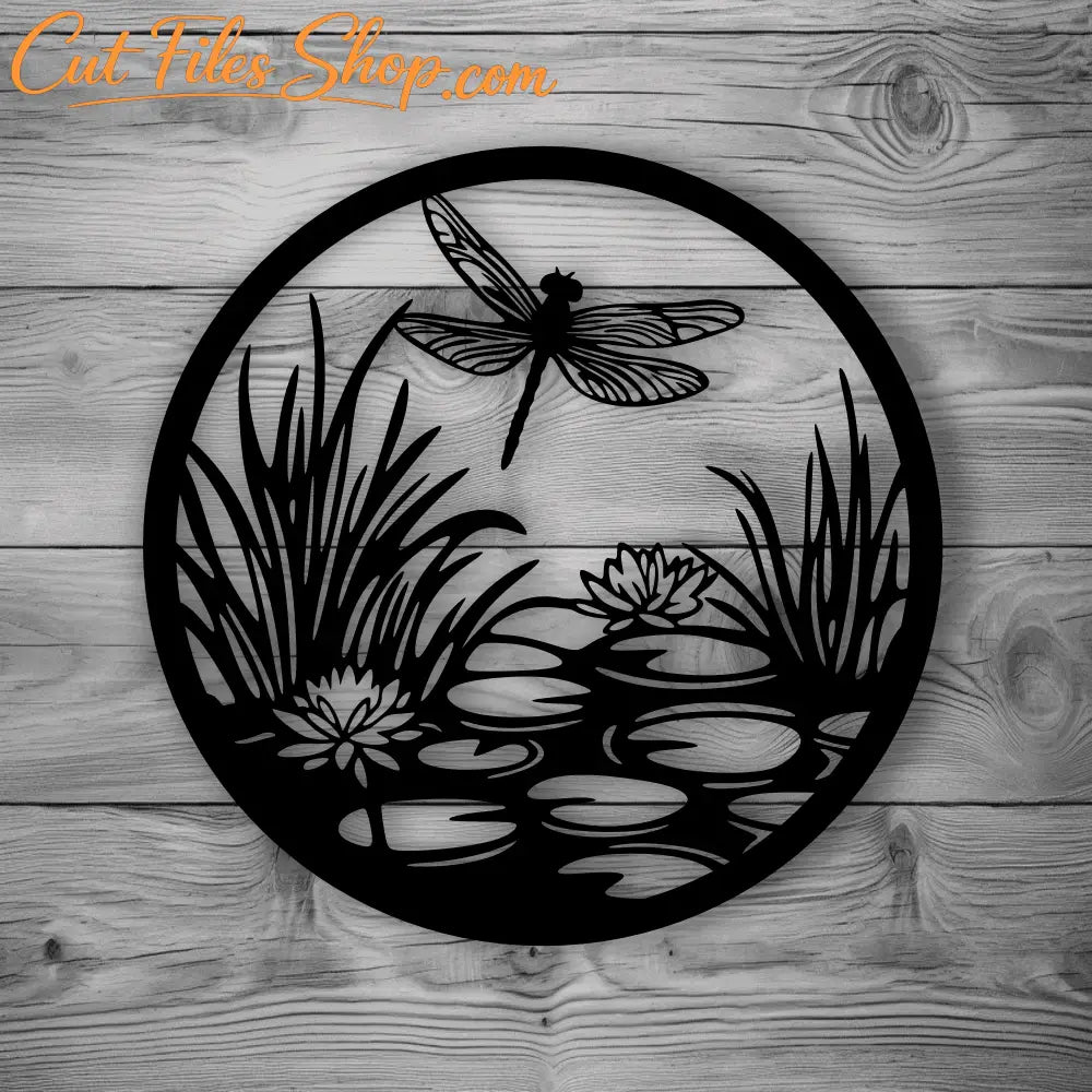 Dragonfly Scene SVG & DXF for Cricut & Silhouette – Laser Engrave & Plasma Cut Design