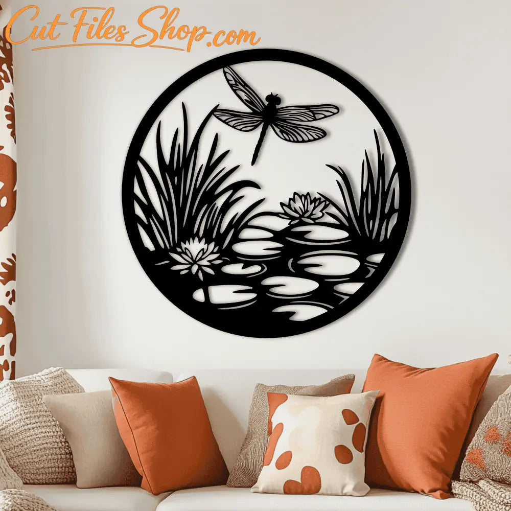 Dragonfly Scene SVG and DXF – Perfect for Cricut, Plasma, and Laser Crafts