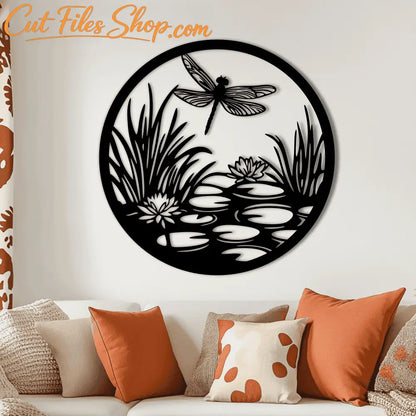 Dragonfly Scene SVG and DXF – Perfect for Cricut, Plasma, and Laser Crafts