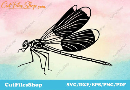 Dragonfly svg cut file, insects png images, Silhouette files, DXF art, CNC Plasma dxf files, dxf images, animals dxf files, dxf laser cut, Dragonfly dxf, Dragonfly vector images, Dragonfly for cricut