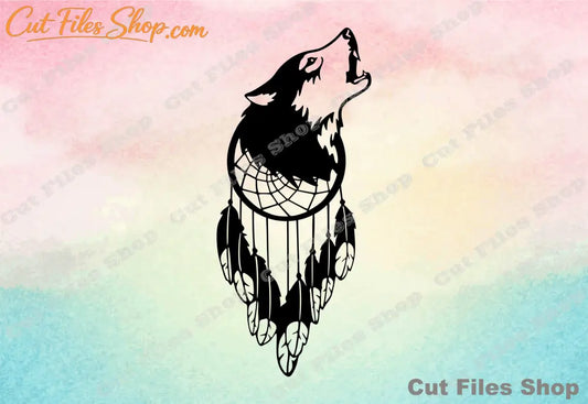 Dream catcher svg, wolf png, wolf for cricut, wolf for laser, cricut svg, svg bundle, svg design, wolf dxf, animals art dxf, wolf art dxf