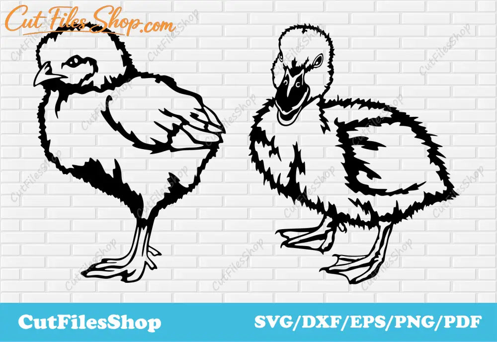 Duckling svg, Chick svg for cricut, Digital Download DXF SVG, card making svg, baby birds svg, dxf router files, cricut dsigns space, svg crafts, farm birds svg, clip art birds svg, sublimation svg, farm svg