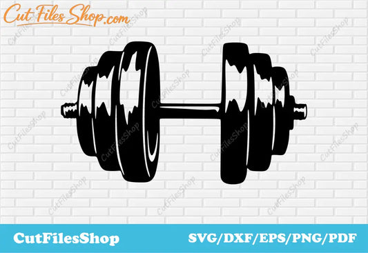 Dumbbell svg files, sport svg files, dxf sport, cnc laser cutter files, Cutting files, cutfilesshop, cricut files, cut files, sport png files